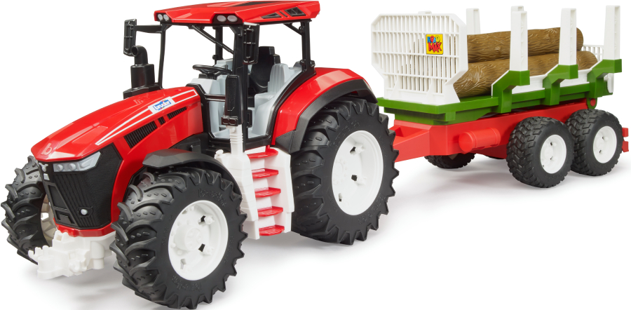 Наземная спецтехника BRUDER Трактор Roadmax с прицепом и бревнами (03453) - Фото 1