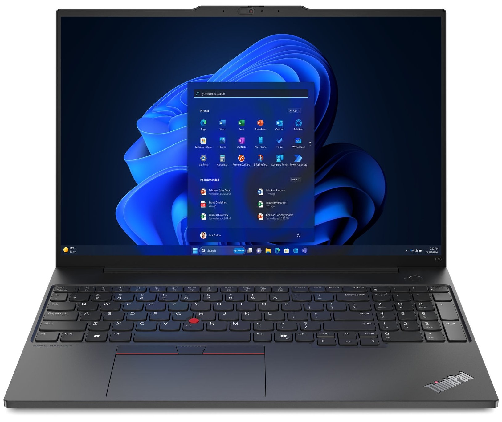 Ноутбук Lenovo ThinkPad E16 Gen 2 (21M5002FRA) Graphite Black - Фото 1