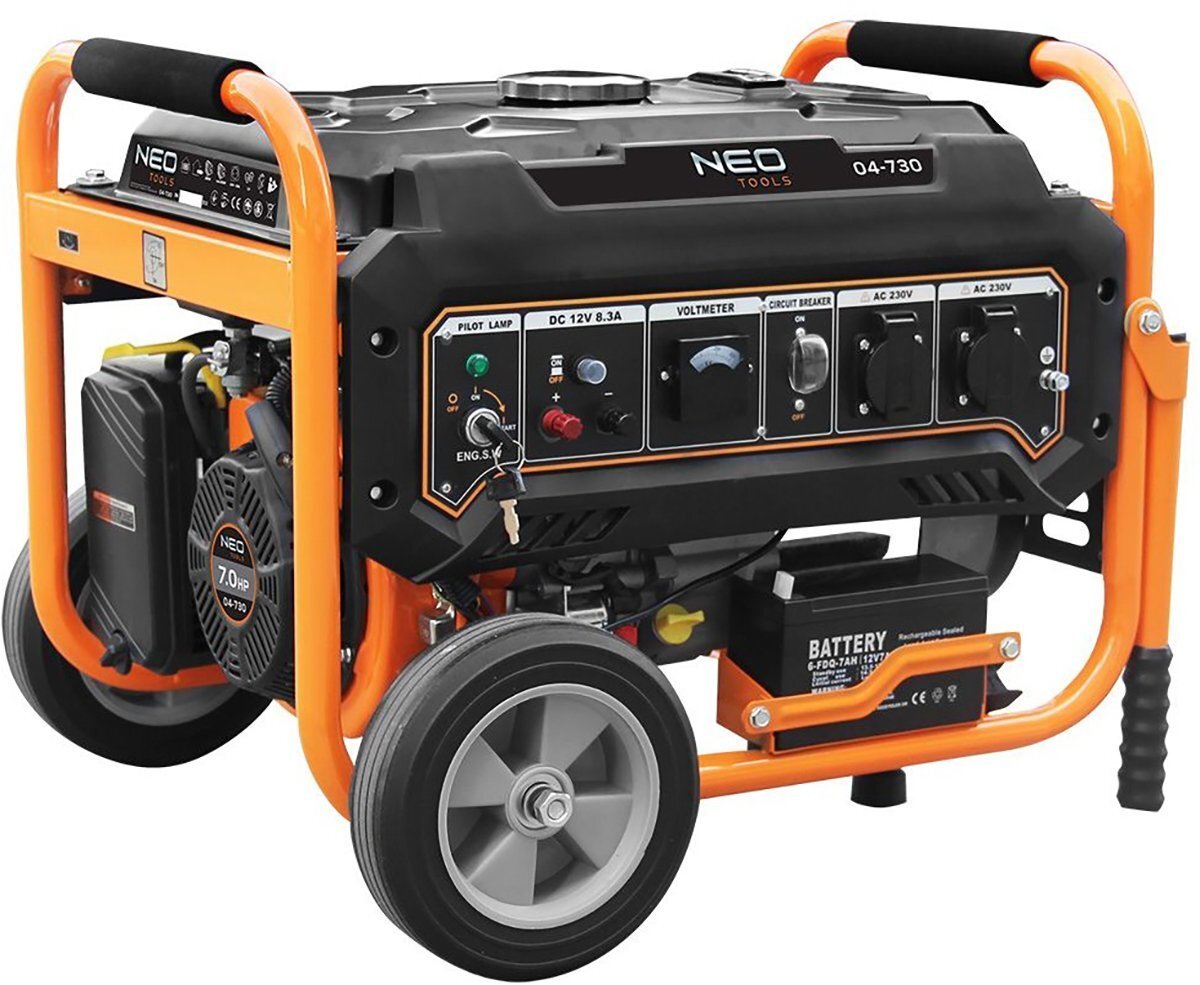 Купити Генератор бензиновий Neo Tools (1 ф, 2.8/3кВт, 230В) +  90-140 (04-730P) - Фото 1 Генератор бензиновий Neo Tools (1 ф, 2.8/3кВт, 230В) +  90-140 (04-730P) - Фото 1