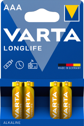 Батарейка тип AAA Varta LONGLIFE AAA BLI 4 ALKALINE - Фото 1