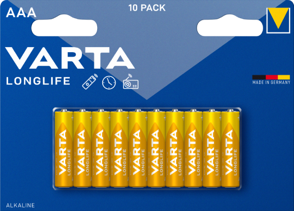 Батарейка тип AAA Varta LONGLIFE AAA BLI 10 ALKALINE - Фото 1