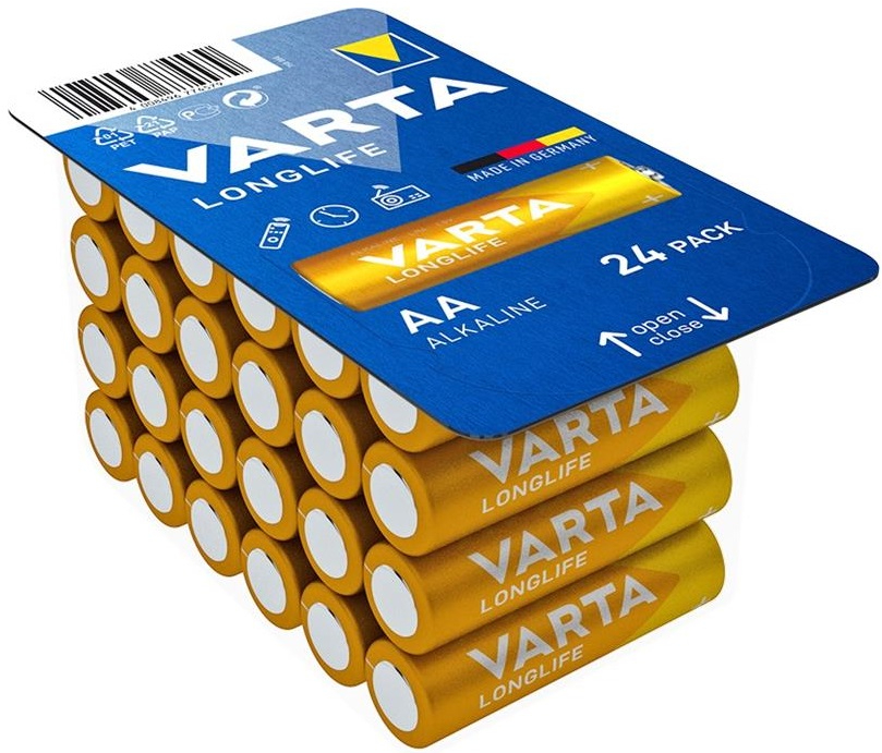 Батарейка тип AA Varta Longlife AA блистер 24 шт. (04106301124) - Фото 1