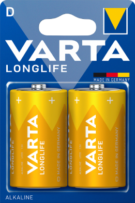 Батарейка тип D (LR-20) Varta LONGLIFE D BLI 2 ALKALINE - Фото 1