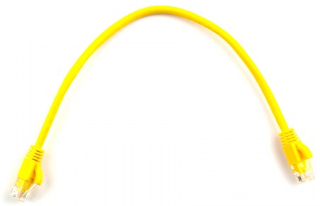 Кабель патч-корд Ritar RJ45 Cat.5e 0,3m Yellow (PCR-CU/0.3Yw / 4268) - Фото 1