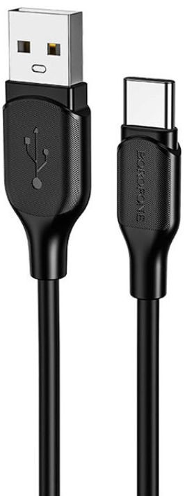 Кабель синхронізації даних BOROFONE BX42 USB to Type-C 3A, 1m Black (6931474736765) - Фото 1