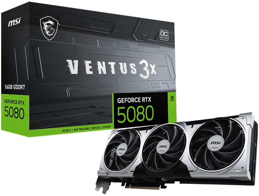 Відеокарта MSI NVIDIA GeForce RTX 5080 16G VENTUS 3X OC PLUS - Фото 1