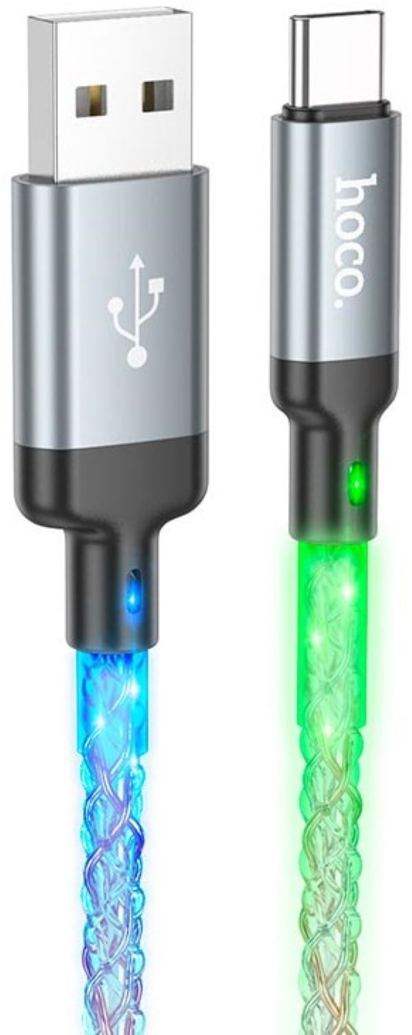 Кабель синхронизации данных HOCO U112 Shine charging data cable for Type-C Gray (6931474788818) - Фото 1