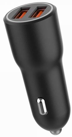 Автомобільний зарядний пристрій Gembird 2xUSB-A 18W QC3.0 Black (TA-UC-A2QC36-CAR-01) - Фото 1