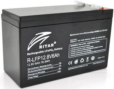 Аккумулятор для ИБП Ritar LiFePO4 12,8V 6Ah (76,8Wh) (R-LFP 12.8V 6Ah) - Фото 1