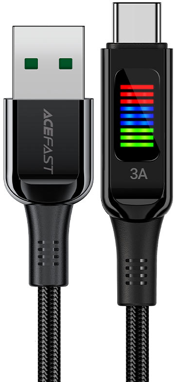 Кабель синхронизации данных AceFast C7-04 USB to Type-C 3A, 1.2m Black (6974316282785) - Фото 1