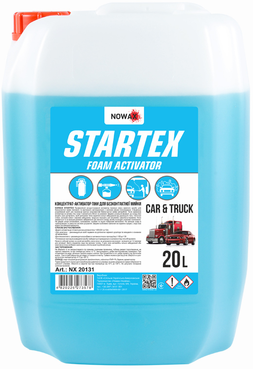 Піна для мийки авто NOWAX концентрат-активатор STARTEX Foam Activator для безконтактної мийки 20 л (NX20131) - Фото 1