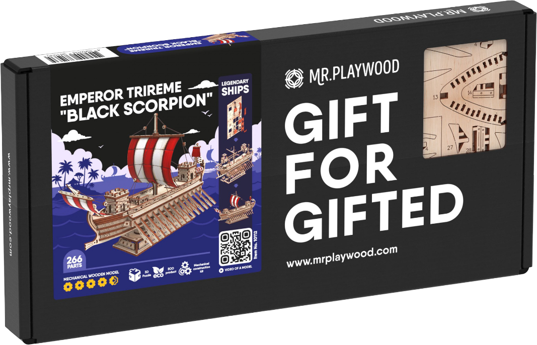 3D пазли Mr.Playwood Корабель Імператорська Трірема "Чорний Скорпіон" (10112) - Фото 1