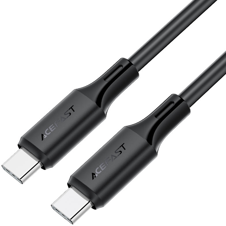 Кабель синхронизации данных AceFast C17-03 USB-C to USB-C Black (6974316284161) - Фото 1