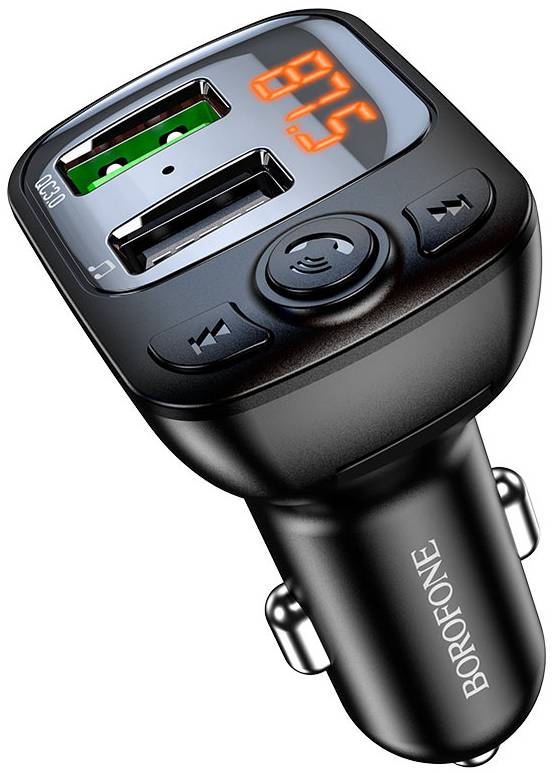 FM модулятор BOROFONE BC41 Eminency QC3.0 Car BT FM transmitter 18W Black (6974443382884) - Фото 1