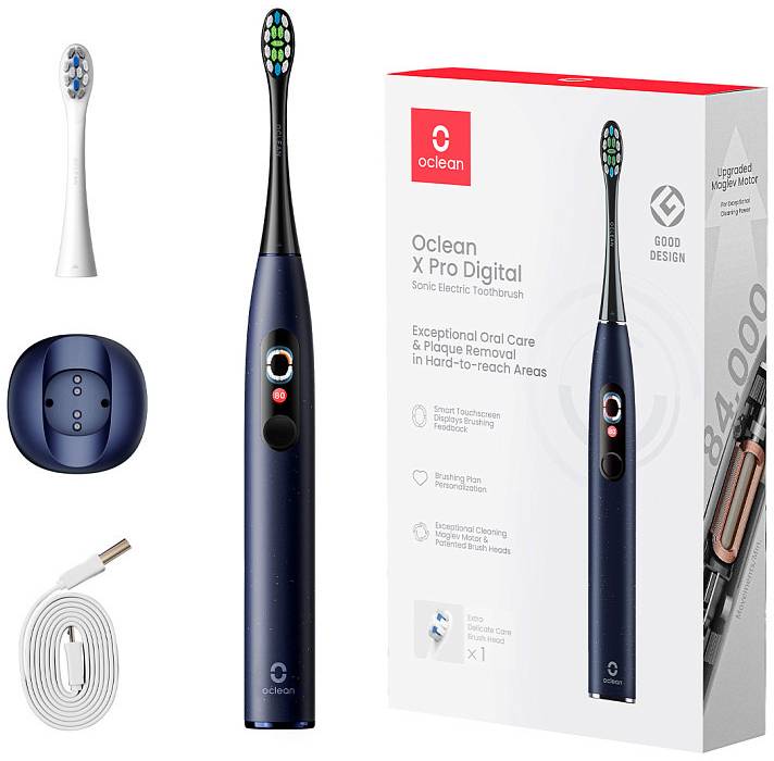 Зубная щетка электрическая Oclean X Pro Digital Electric Toothbrush Dark Blue (6970810553482) - Фото 1