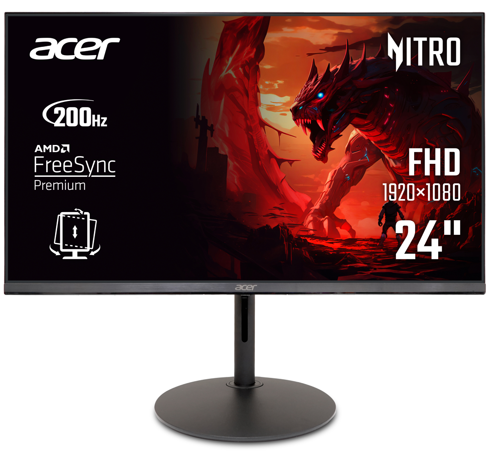 Монітор ігровий Acer Nitro XF240YX1biiph (UM.QX0EE.105) Black - Фото 1