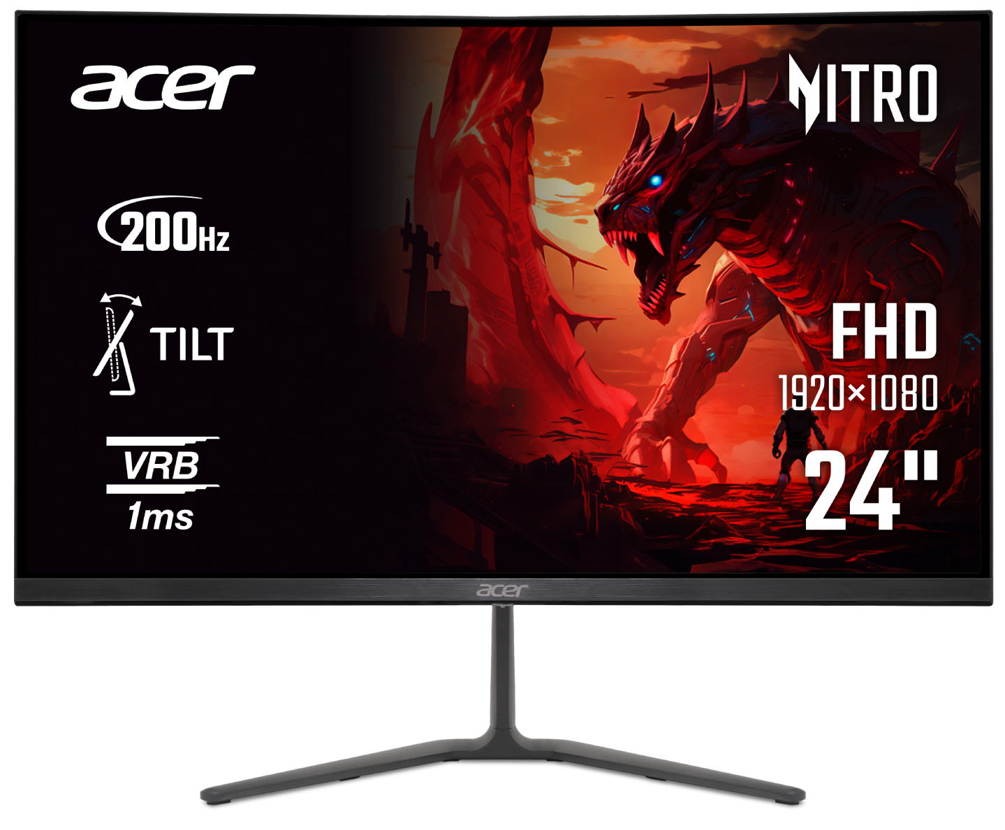 Монітор ігровий Acer Nitro KG240YX1bmiipx (UM.QX0EE.110) Black - Фото 1