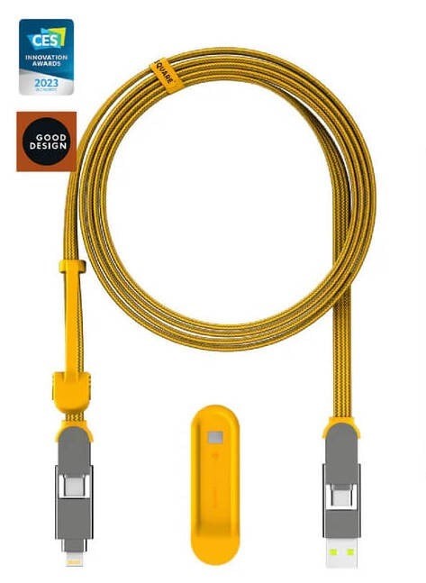 Кабель синхронізації даних Rolling Square 6in1, inCharge XL 3 м Yellow (XLL03R) - Фото 1