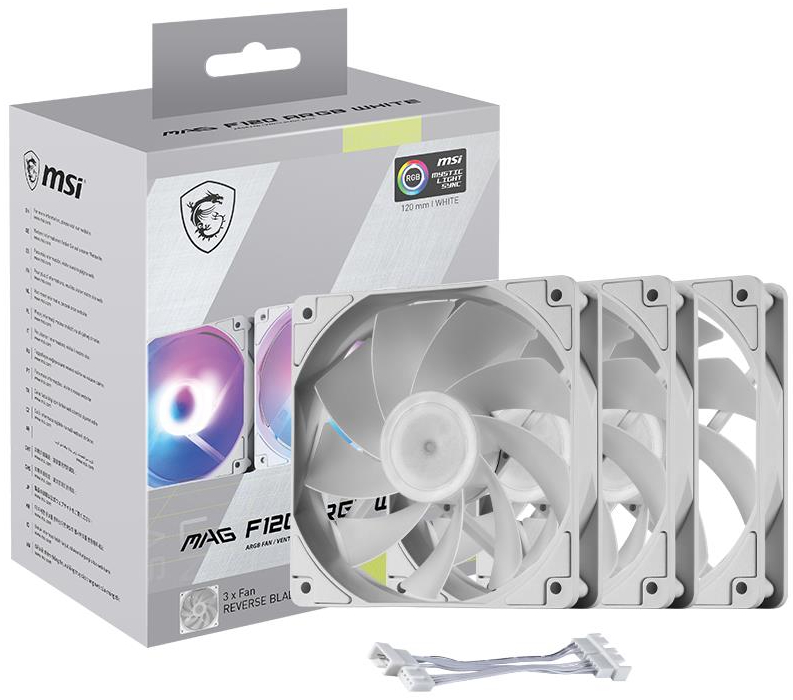 Корпусний вентилятор MSI 3 шт. (MAG F120 ARGB WHITE-3RW) - Фото 1