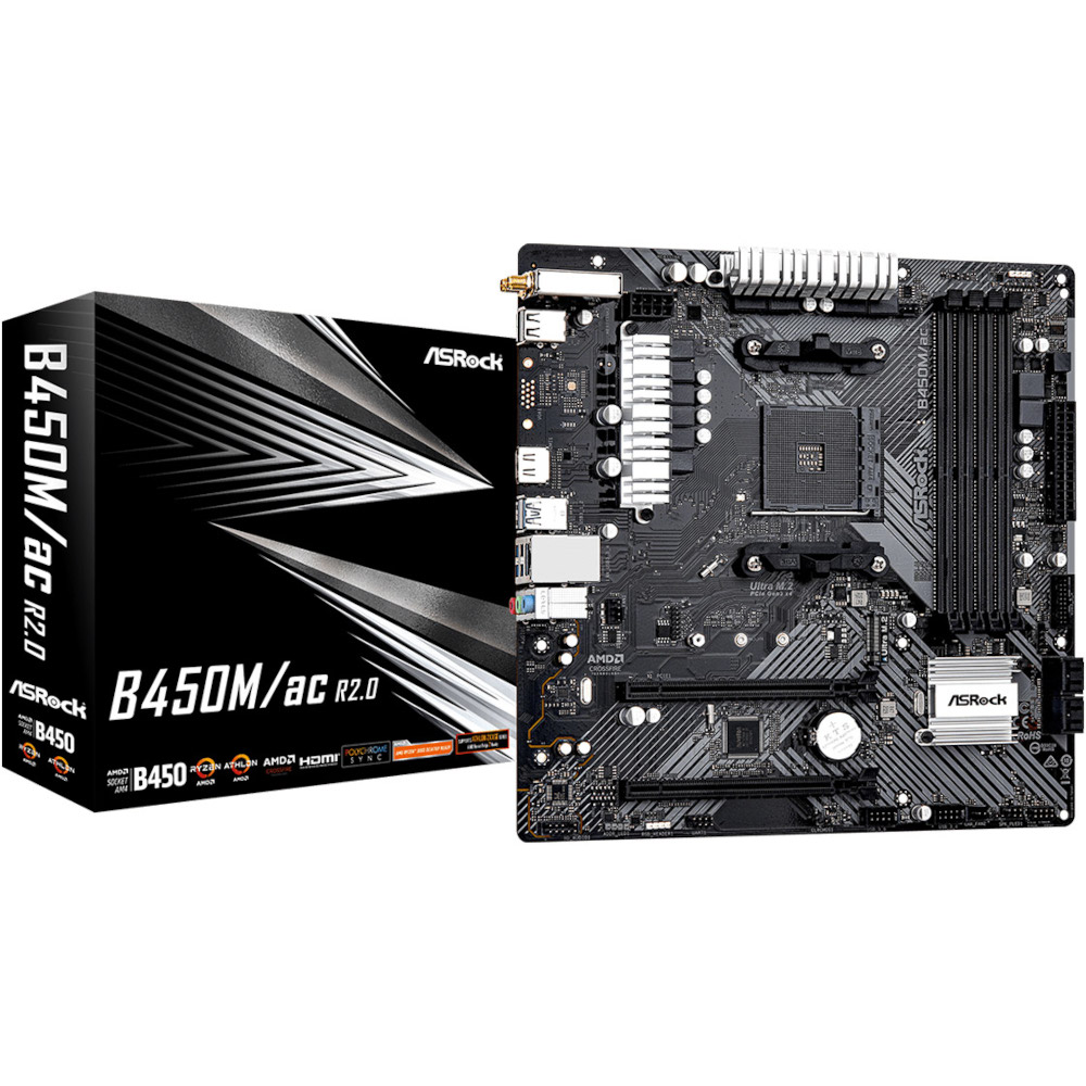 Материнская плата ASRock B450M/AC R2.0 DDR4 - Фото 1