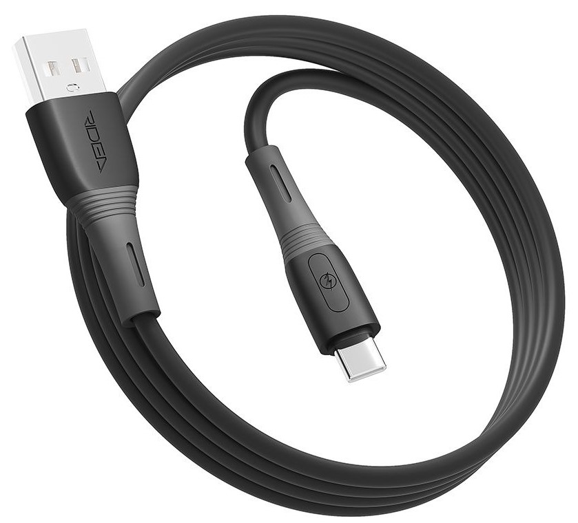 Кабель синхронізації даних Ridea SiliconePro Type-C 3A Black (RC-SI35) - Фото 1