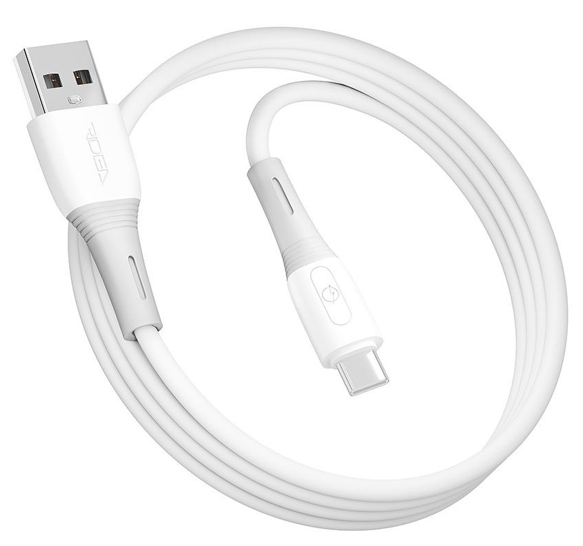 Кабель синхронізації даних Ridea SiliconePro Type-C 3A White (RC-SI35) - Фото 1