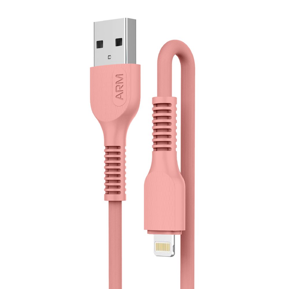 Кабель синхронизации данных Armorstandart AR88 USB to Lightning 2,4A 1m Peach (ARM65286) - Фото 1