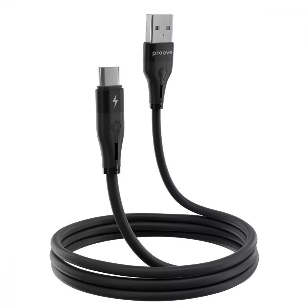 Кабель синхронізації даних Proove Soft Silicone Type-C 2.4A 1m Black (492030001) - Фото 1