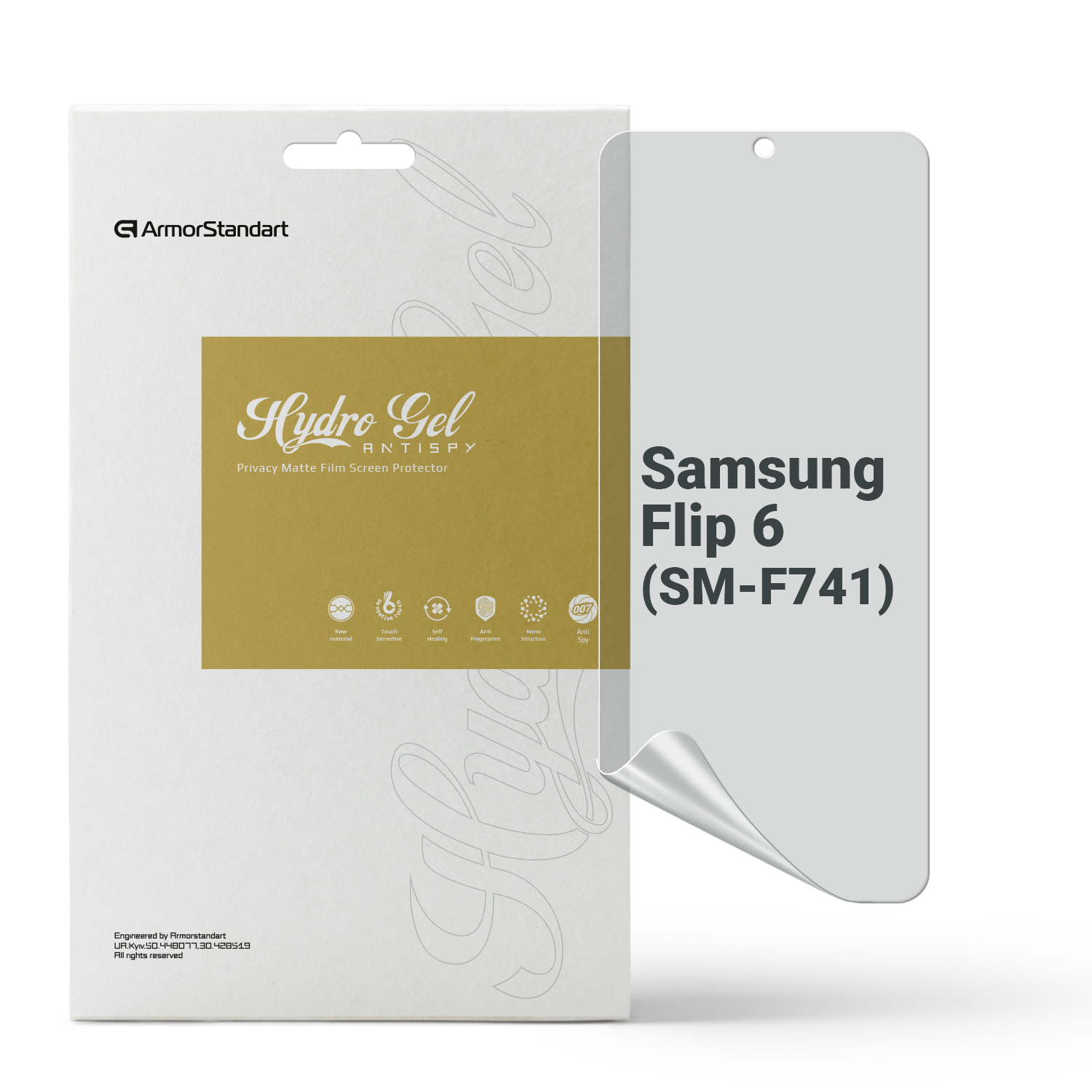 Защитная пленка для смартфона Armorstandart Anti-spy for Samsung Flip 6 (SM-F741) (ARM79591) - Фото 1