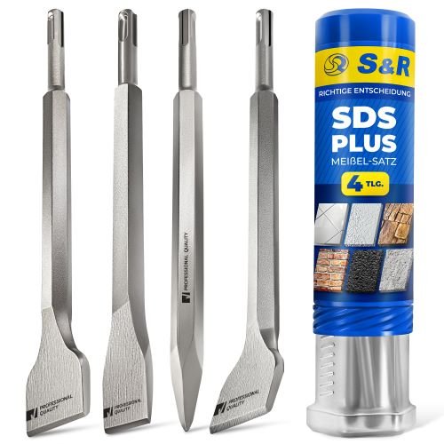 Зубило S&R Meister sds-plus 4 шт. в тубусе (114504250) - Фото 1