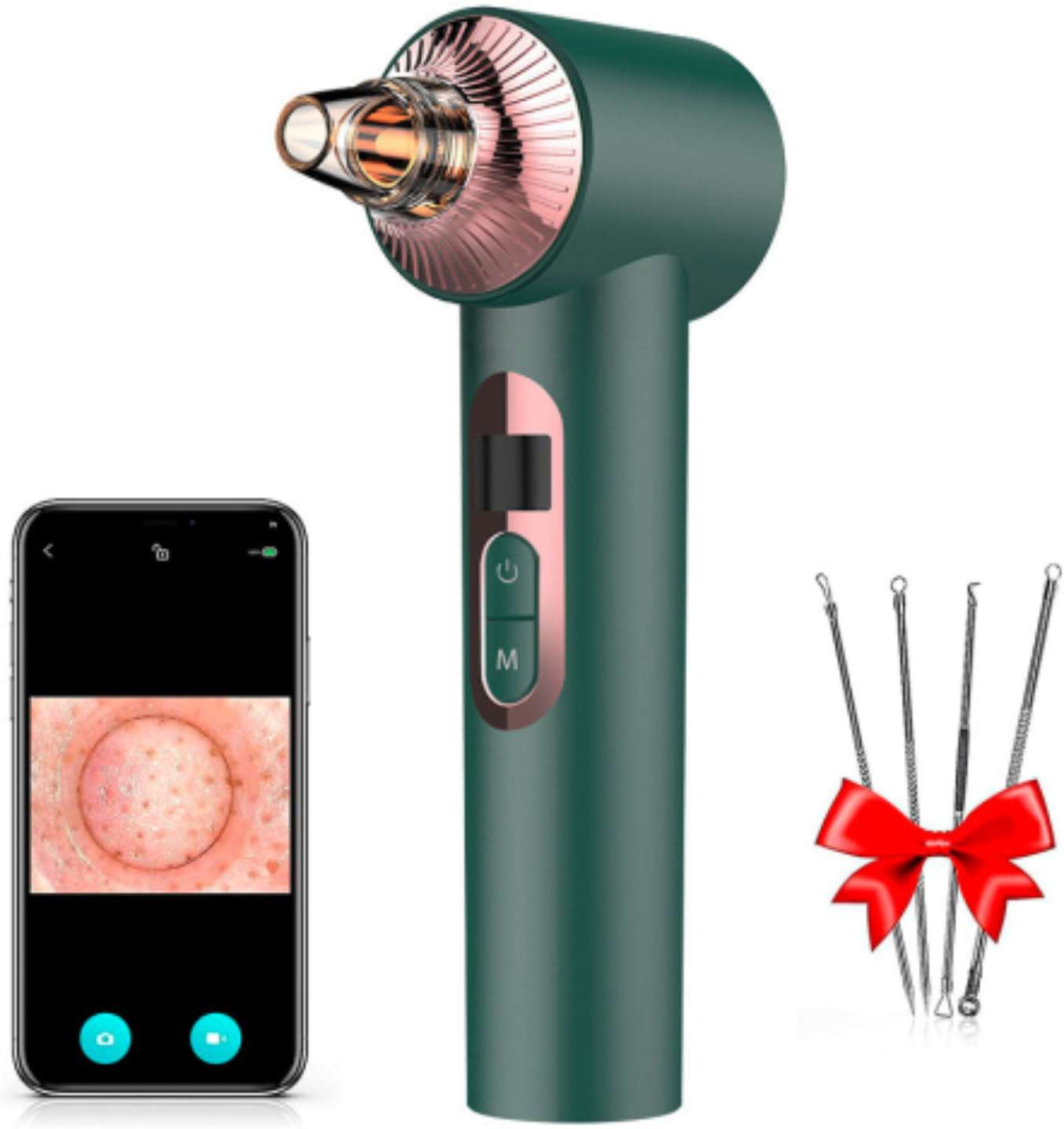 Прибор для чистки лица AIMED Vision Pore Cleaner Hot&Cold с камерой Green (AI-PCleaner_Vision_gr) - Фото 1