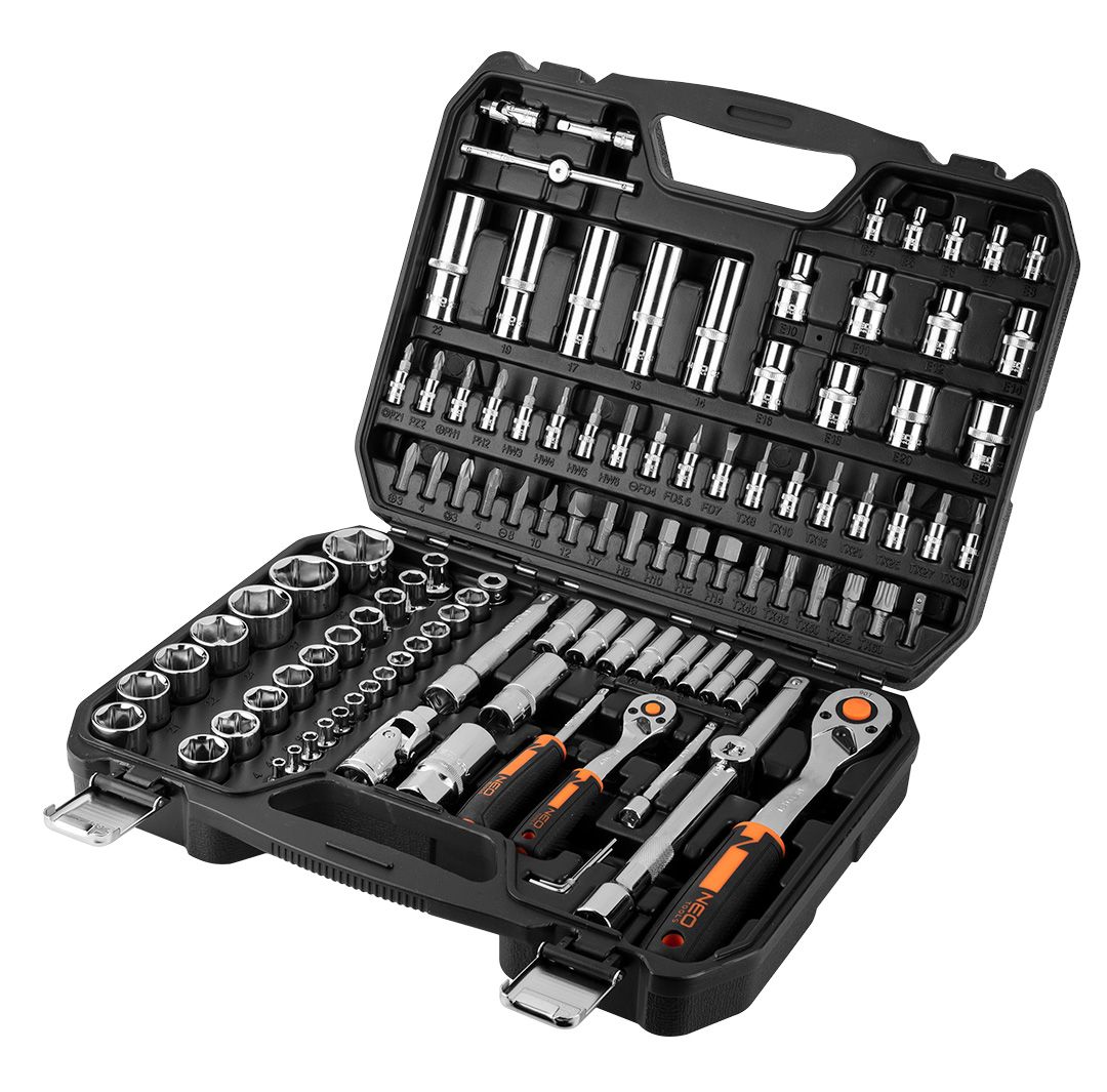Набор торцевых головок Neo Tools 1/2", 1/4" 110 шт. (10-066) - Фото 1