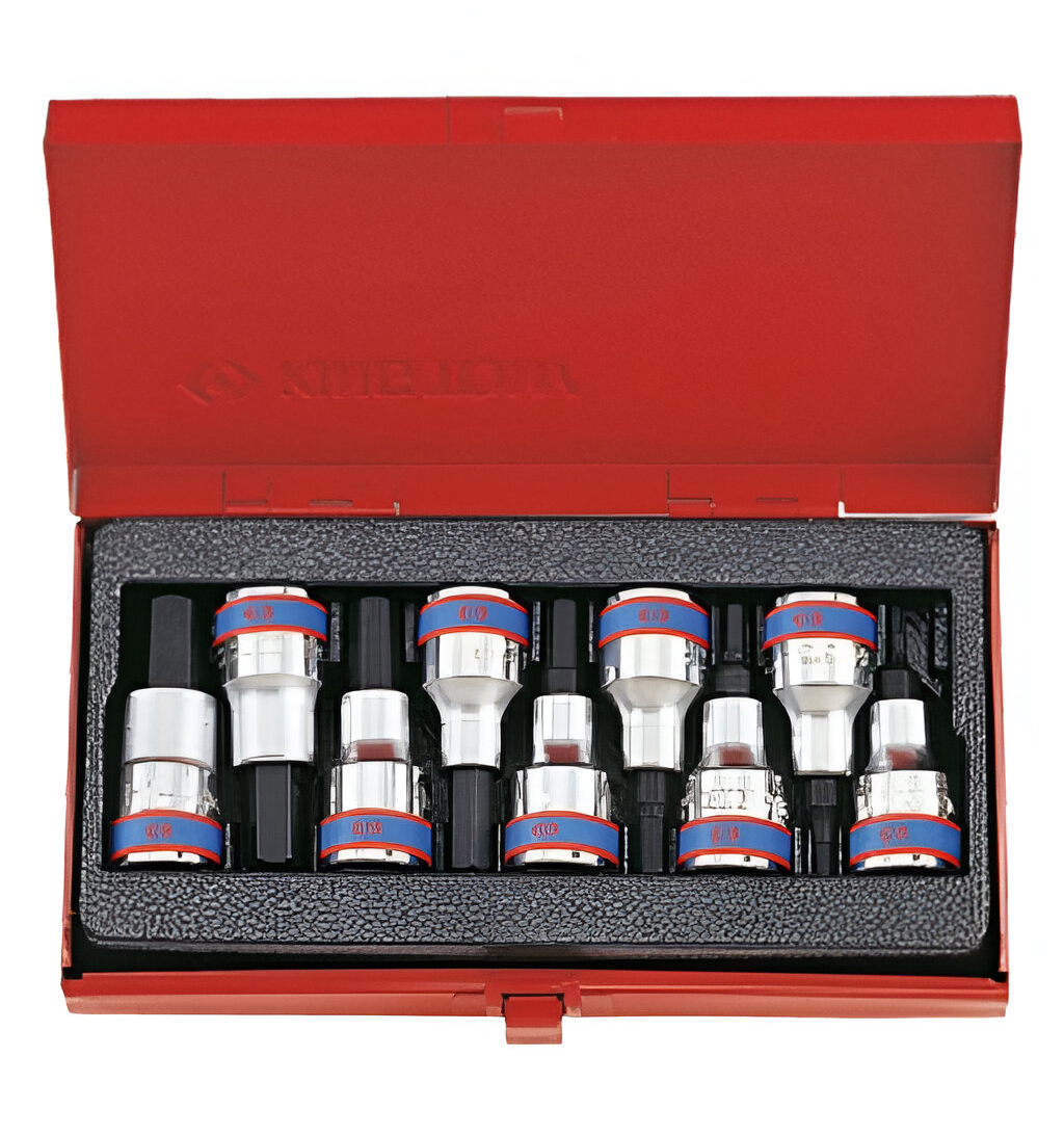 Набір торцевих голівок KING TONY 1/2" HEX 9 шт. (4110PR) - Фото 1