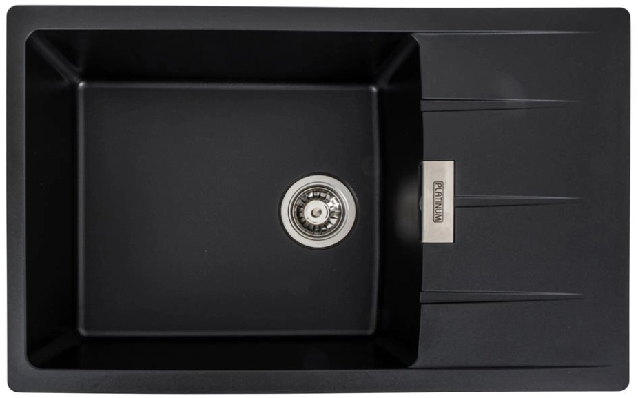 Мойка кухонная Platinum 7850 ROMA матовая черная - Фото 1