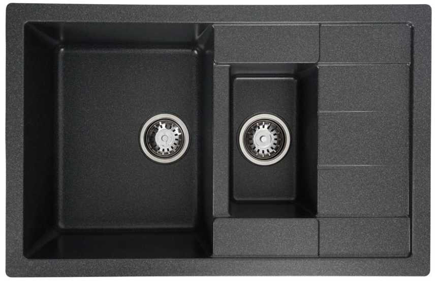 Мойка кухонная Platinum 7850W TOSKANA матовая Антрацит - Фото 1