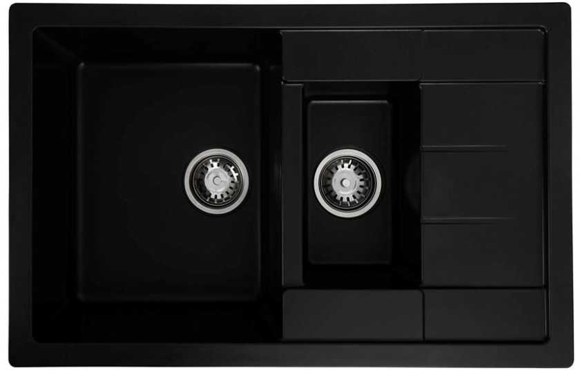 Мойка кухонная Platinum 7850W TOSKANA матовая Черная - Фото 1