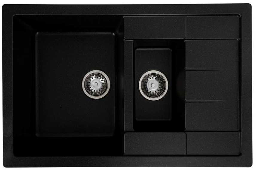Мойка кухонная Platinum 7850W TOSKANA матовая Черный металлик - Фото 1