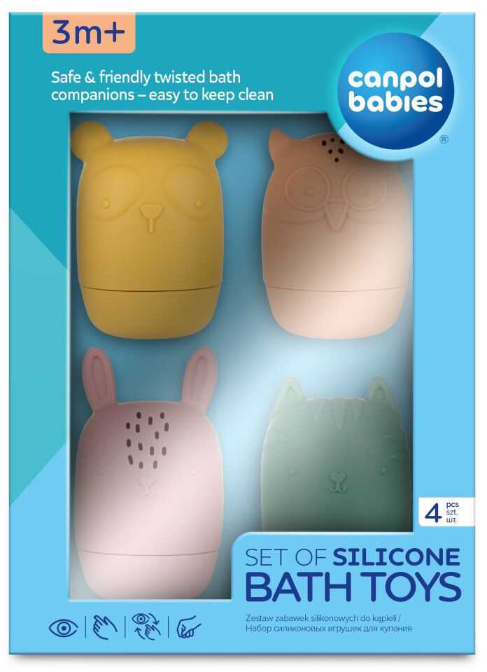 Игрушка-брызгалка для ванной Canpol babies силиконовые развивающие 4 шт. (80/308) - Фото 1