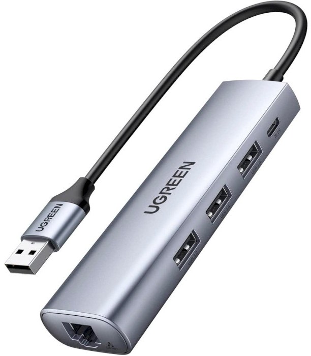 Док-станция UGREEN CM266 USB A 3.0-HDMI/USB 3.0x3/HDMI/RJ45/Micro USB Gray (60812) - Фото 1