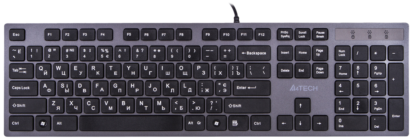 Клавиатура A4tech KV-300 H USB (Grey+Black) - Фото 1