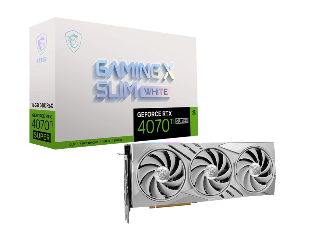 Видеокарта MSI Nvidia GeForce RTX 4070 Ti SUPER GAMING X SLIM WHITE 16G ...
