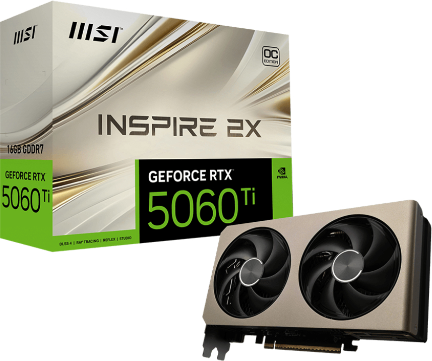 Видеокарта MSI GeForce RTX 5060 Ti 16G INSPIRE 2X OC - Фото 1