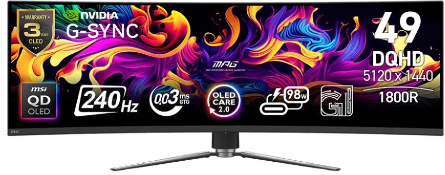Монитор игровой MSI MPG 491CQPX QD-OLED - Фото 1