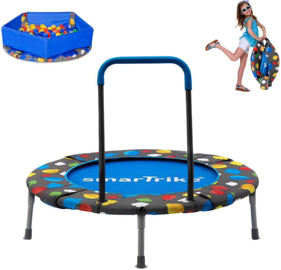 Сухой бассейн с шариками smarTrike Батут 3в1 Trampoline с держателем (9200000) - Фото 1