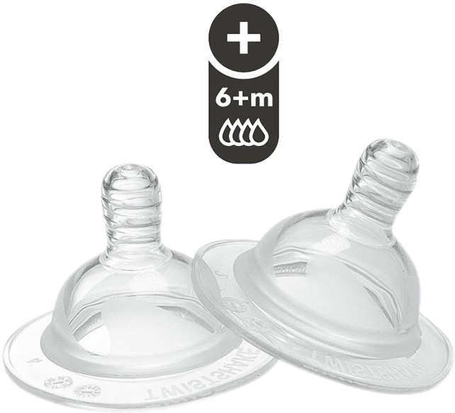 Середній потік соска дитяча силіконова Twistshake Plus 2 шт. 6+ міс (78022) - Фото 1