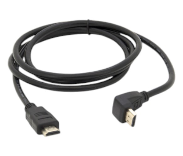 Кабель HDMI Merlion HDMI-HDMI 1,5m, v1.4, OD-7.5mm, конектор Black 90° кутовий (YT-HDMI(M)/(M)HS-1.5m-90°) - Фото 1