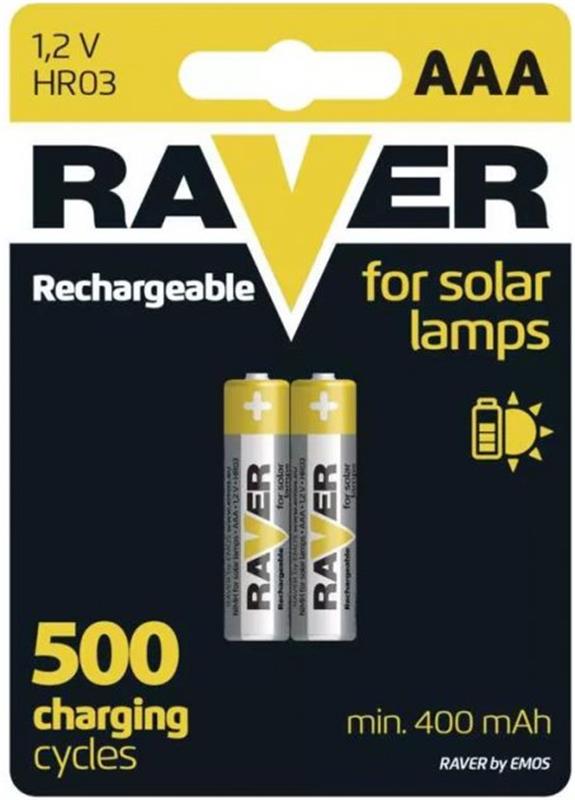 Аккумулятор тип AAA RAVER by EMOS B7414 (AAA) HR03, NiMH, 400mAh, блистер 2шт. - Фото 1