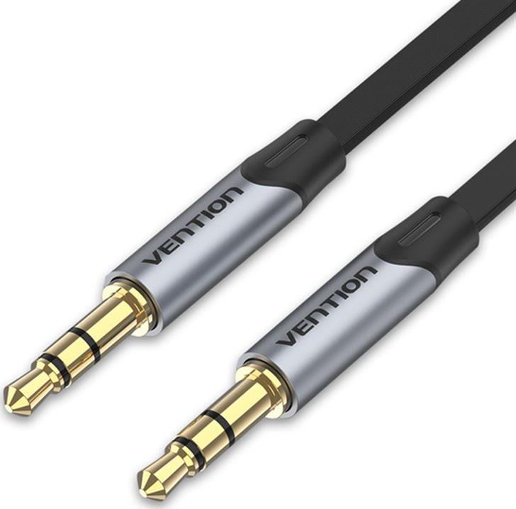 Кабель 3.5 мм - 3.5 мм Vention Audio 3.5 mm - 3.5 mm 1.5 m Metal Type Silver/Black (BAPHG) - Фото 1