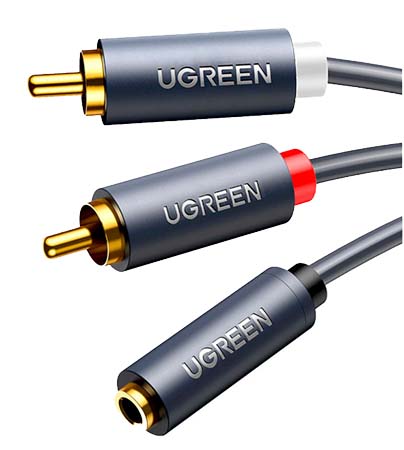 Кабель 3.5 мм - 3.5 мм UGREEN AUX 3.5мм TRS-RCAx2 M/M 1m AV102 (10588) - Фото 1