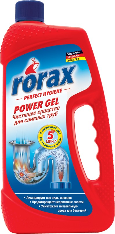 Засіб для миття у ванній кімнаті RORAX Жидкость д/сливных труб 1 л - Фото 1